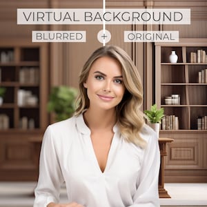 Wooden room Zoom background home office | Home office zoom background | Home office meeting background