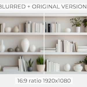 White bookshelf Zoom background | Zoom background home office | Home office virtual background | Home office zoom backgrounds