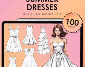 Procreate Dress Stamps | Procreate Clothing Stamps | Procreate Clothing Brushes