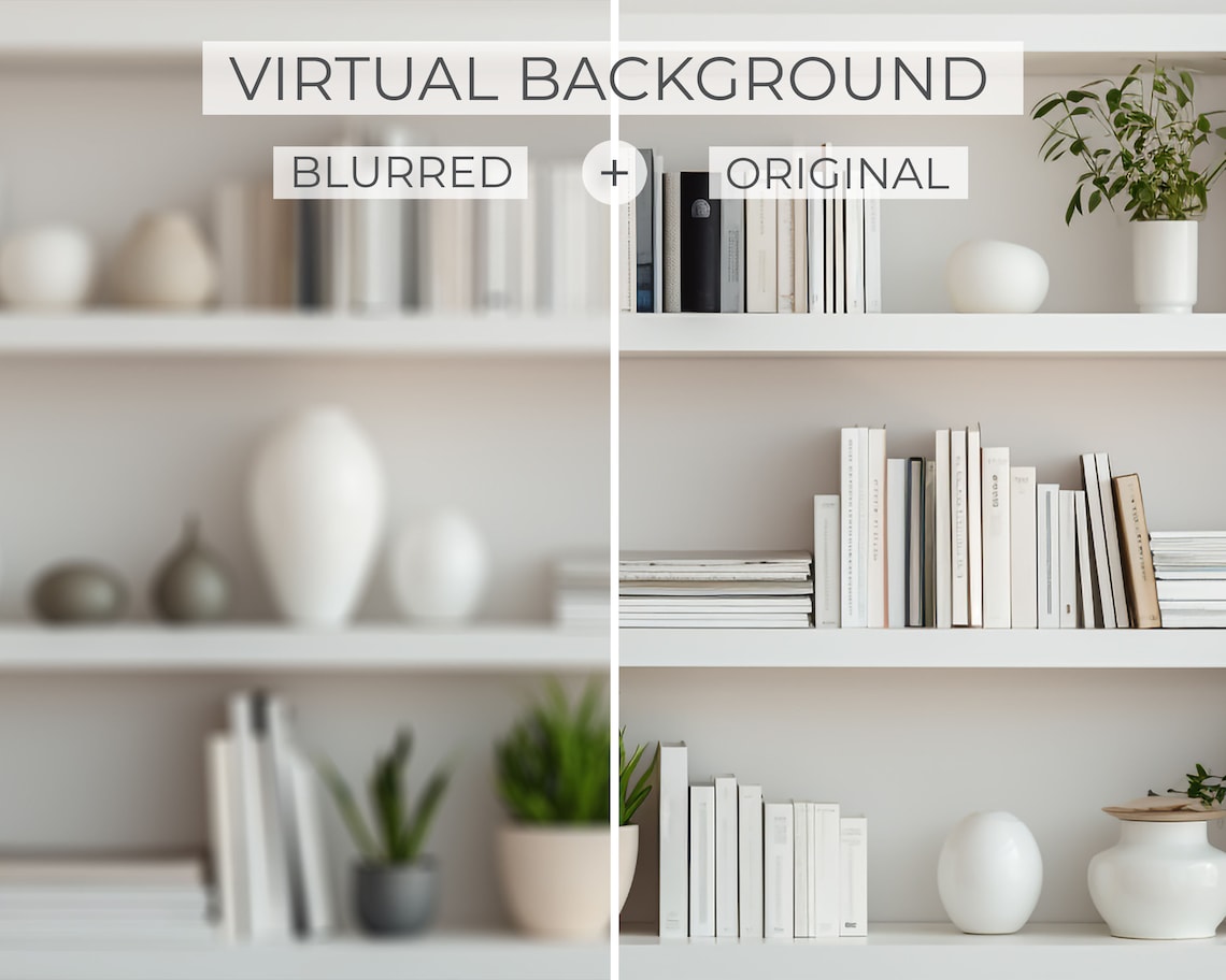 White Bookshelf Zoom Background Zoom Background Home Office Home Office Virtual Background Home