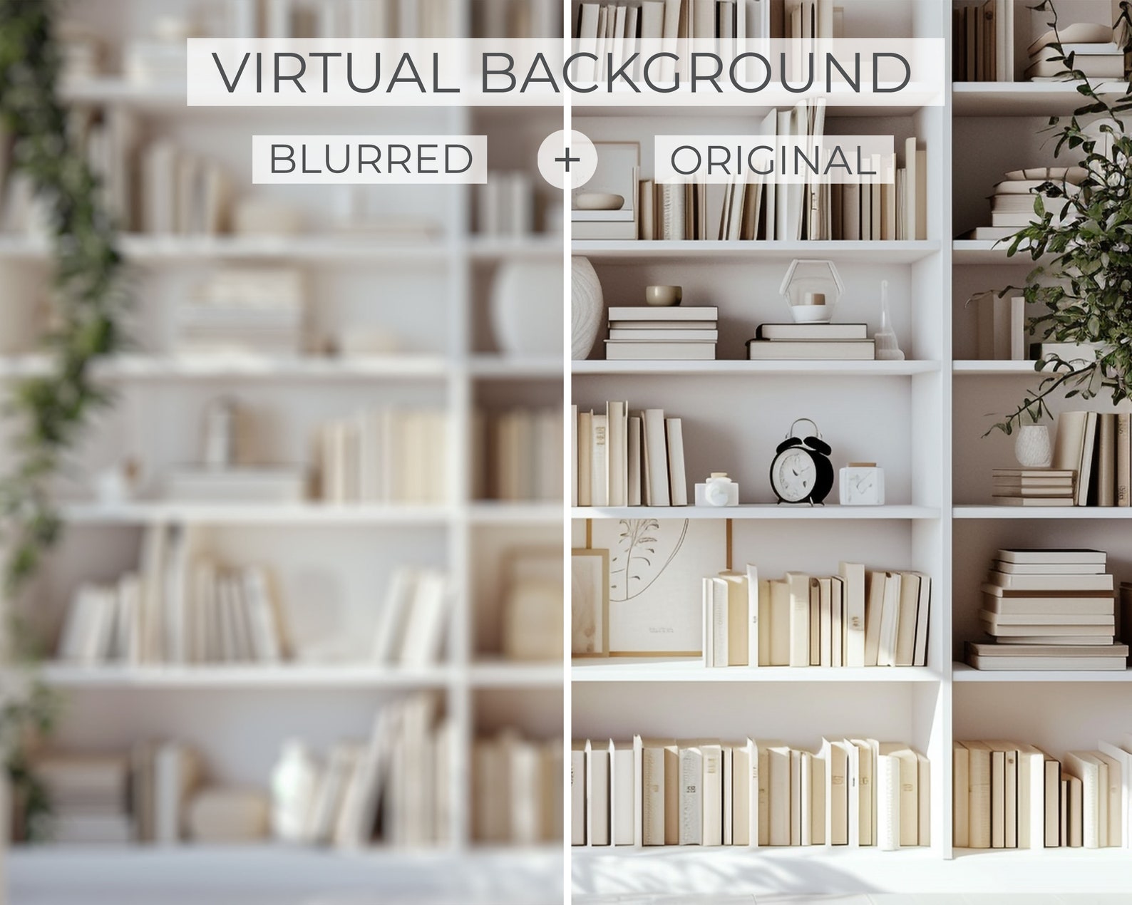 White Bookshelf Zoom Background Zoom Background Home Office Home Office Virtual Background Home