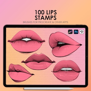 Procreate Lip Stamps | Lips Procreate Brushes | Photoshop Lips brushes | Clip Studio lips