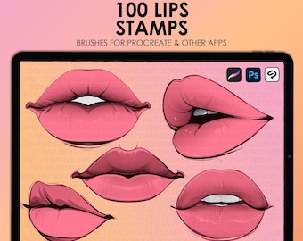 Procreate Lip Stamps | Lips Procreate Brushes | Photoshop Lips brushes | Clip Studio lips