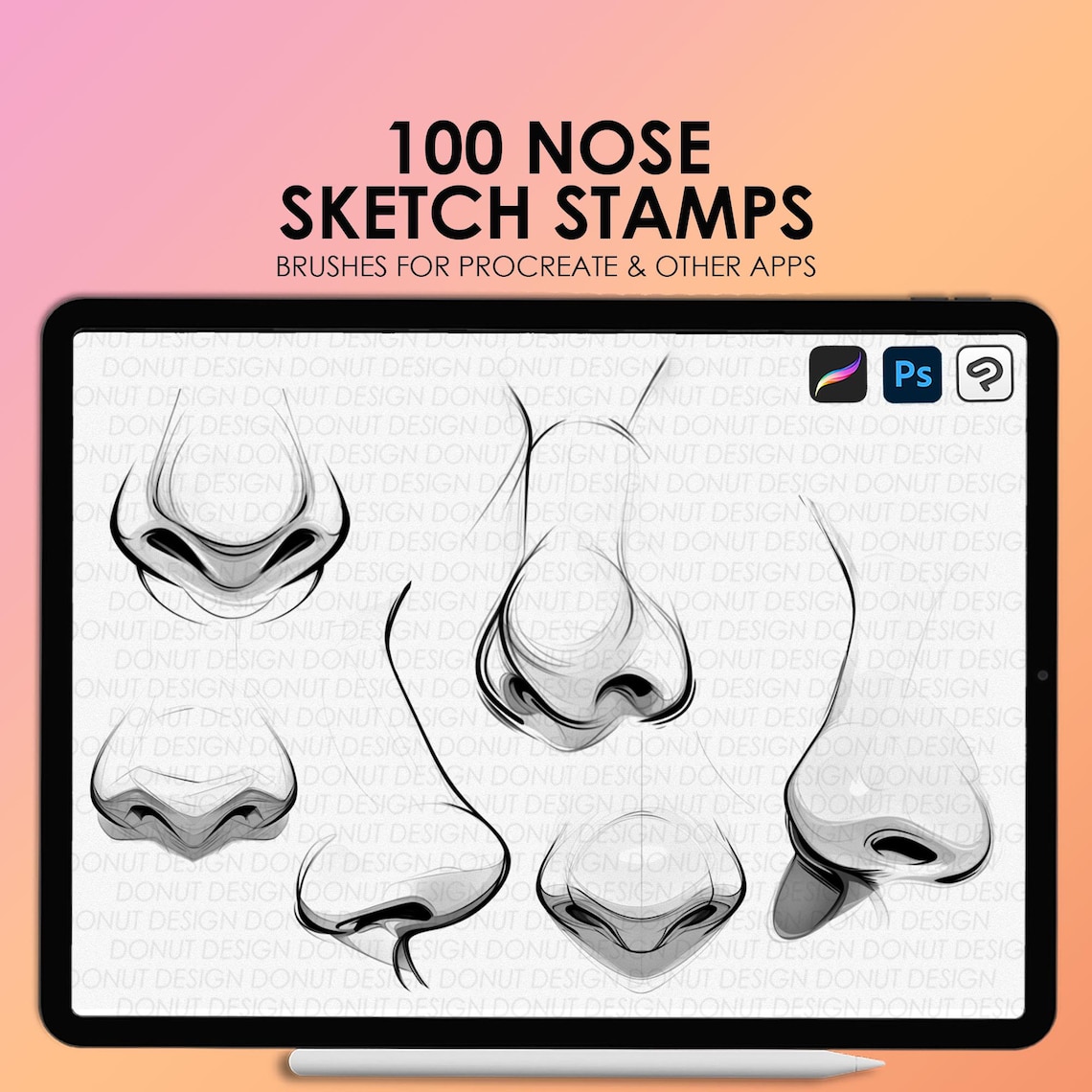 Procreate Nose Procreate Nose Stamps | Nose Procreate Brushes | Photoshop Nose Brushes ...