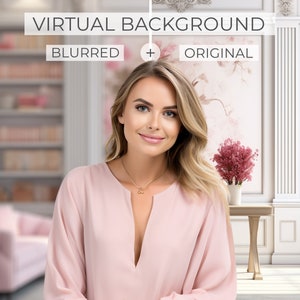 Pink room Zoom background home office | Home office zoom background | Home office meeting background