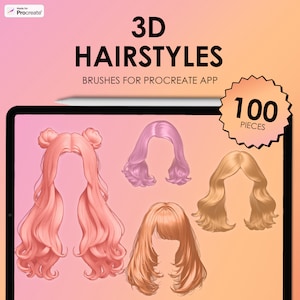 3D Procreate-haarstempels | 3D Procreate-kapselstempels