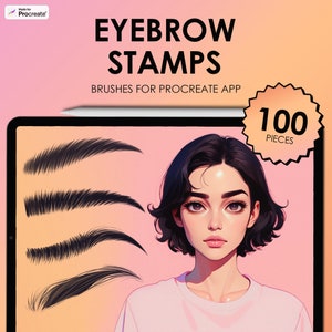 Procreate eyebrow stamps | Brows Procreate Brushes | Procreate brow stamps