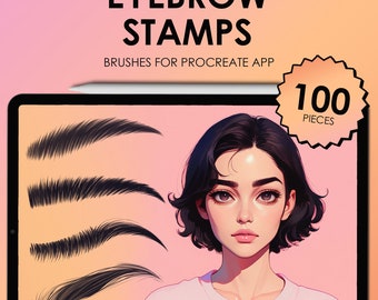 Procreate eyebrow stamps | Brows Procreate Brushes | Procreate brow stamps