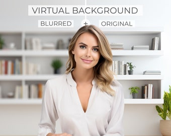 White bookshelf Zoom background home office | Home office virtual background bookcase | Home office zoom backgrounds