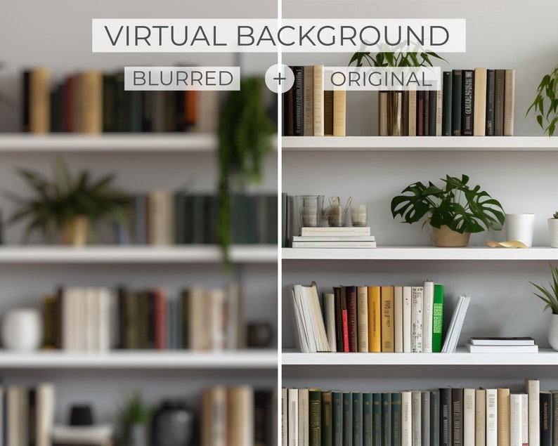 White Bookshelf Zoom Background Home Office Home Office Virtual Background Bookcase Home Office