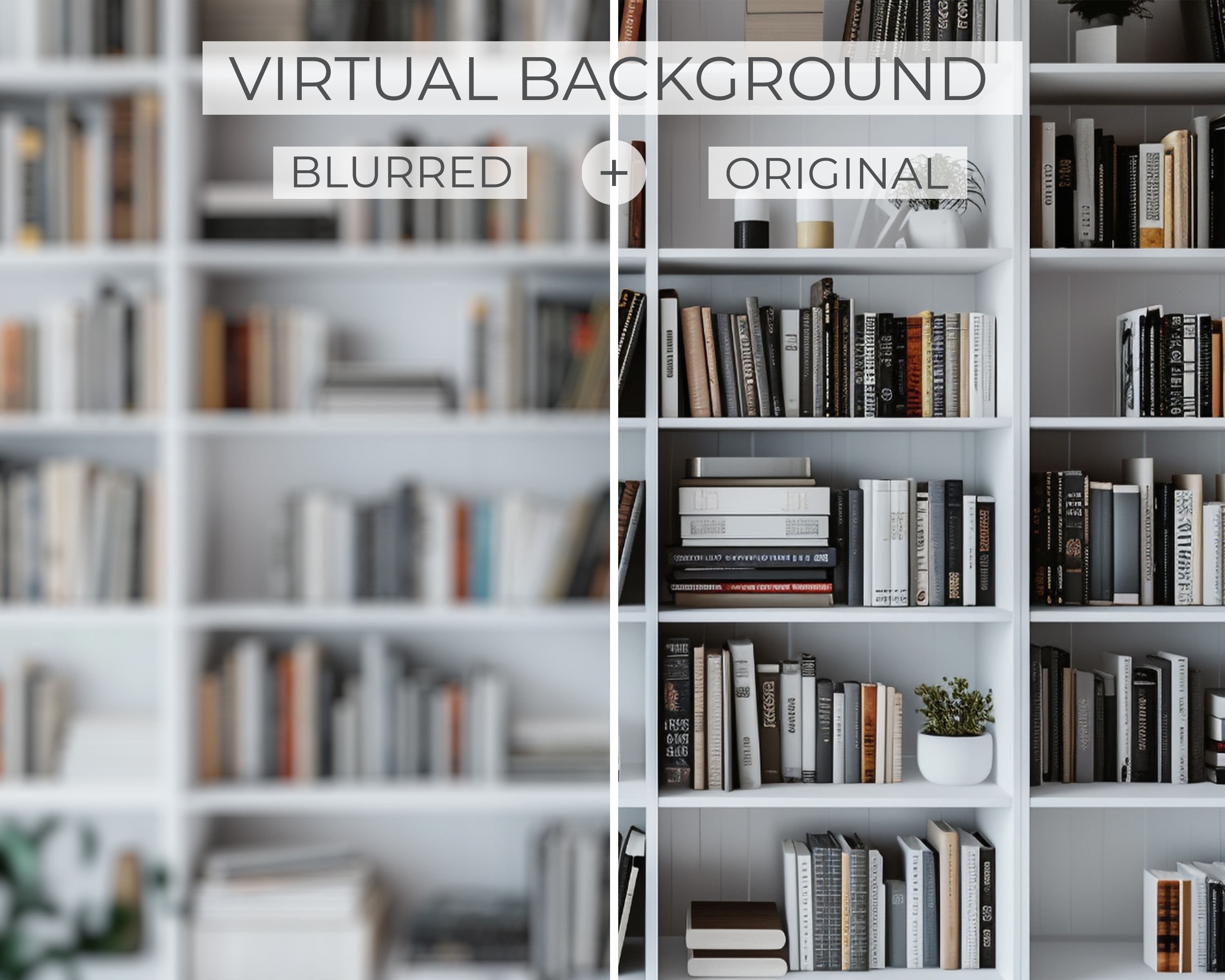 White Bookshelf Zoom Background Zoom Background Home Office Home Office Virtual Background Home