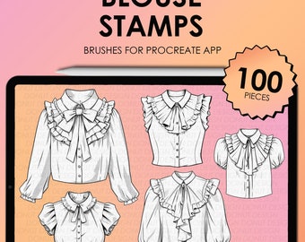 Procreate Blouse Stamps | Procreate Clothing Stamps | Procreate Clothing Brushes