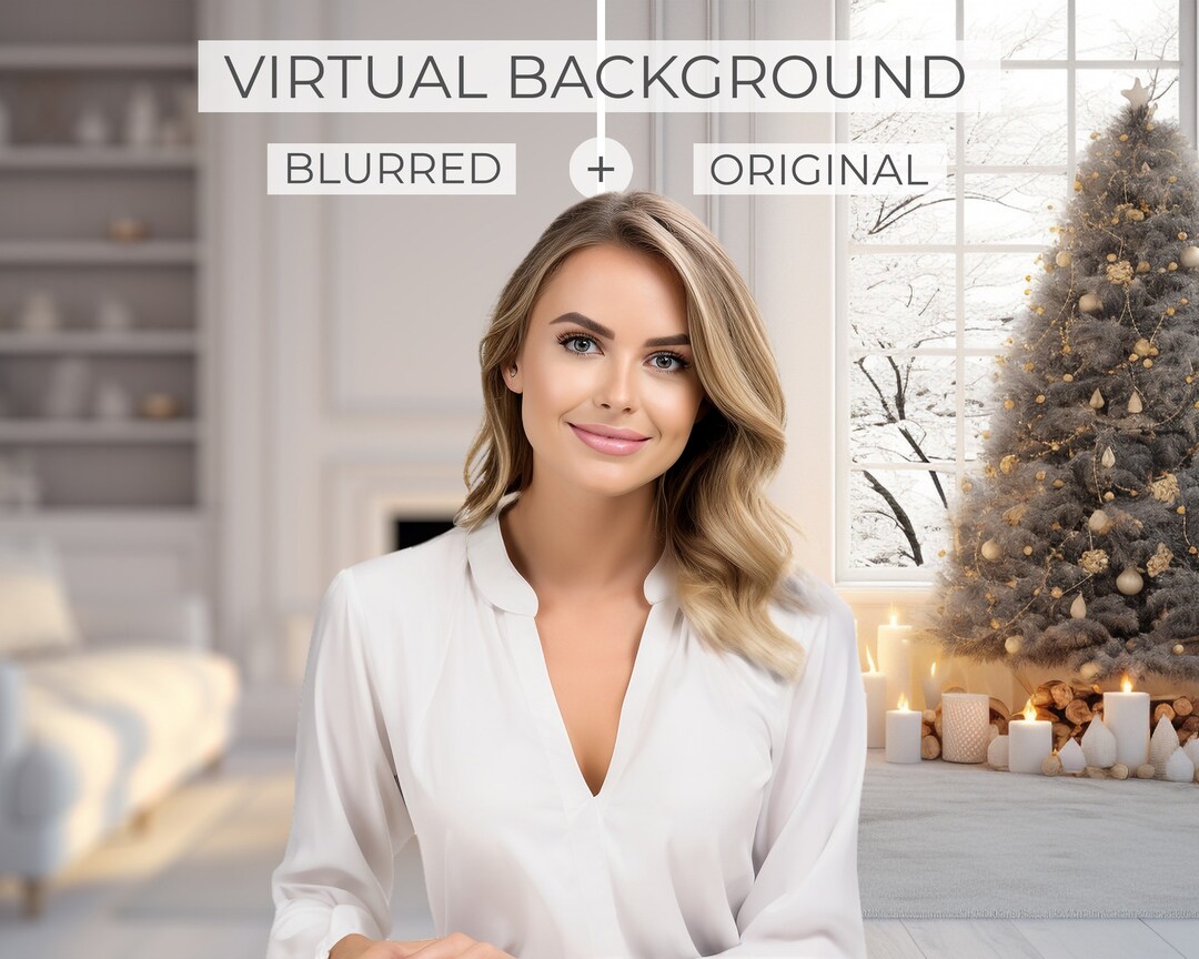 Christmas Zoom Background Home Office | Christmas Modern Home Office ...