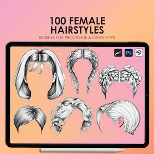 Procreate ヘアスタンプ | Procreate ヘアスタイルスタンプ | Procreate ヘアブラシ | Photoshop ヘアブラシ | Clip Studio Paint ヘアスタンプ