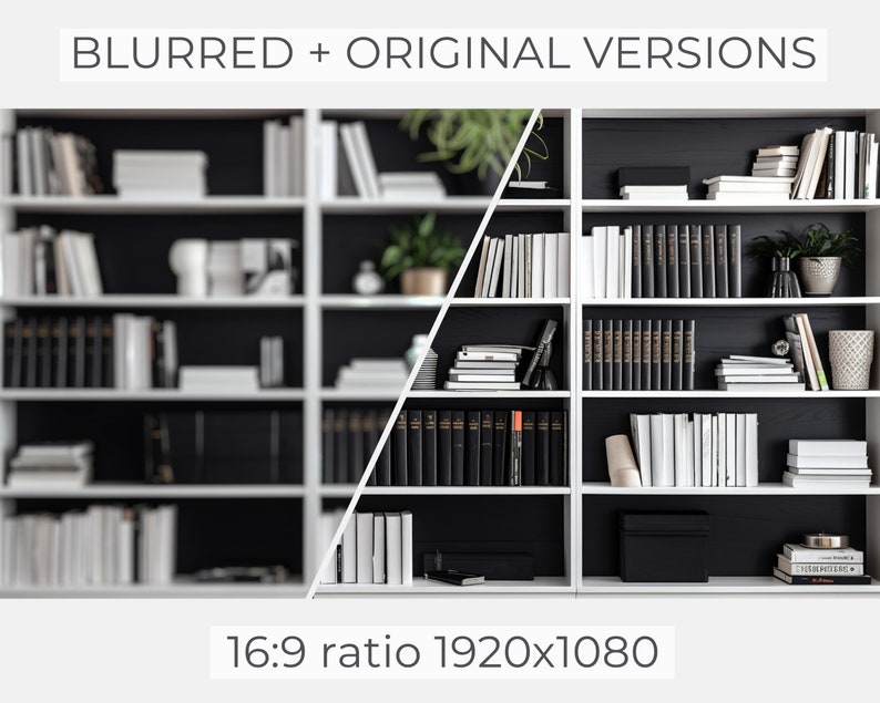 Black Bookshelf Zoom Background Zoom Background Home Office - Etsy