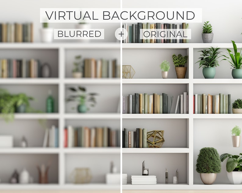 White Bookshelf Zoom Background Zoom Background Home Office Home Office Virtual Background Home