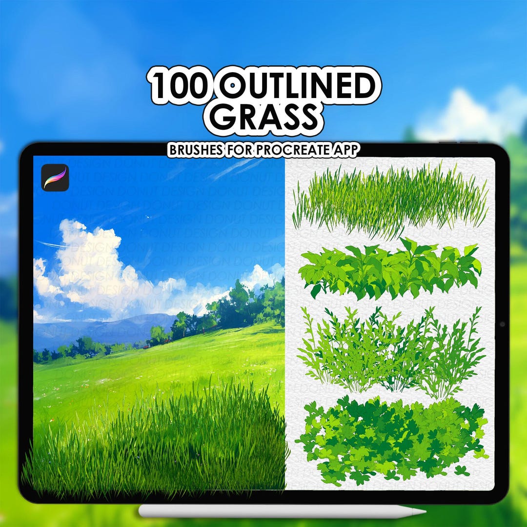 Procreate Outline Grass Brushes | Procreate Foliage Brushes | Procreate ...