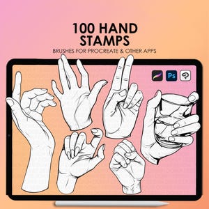 Procreate Hand Stamps | Procreate Hands Brushes | Photoshop hands brushes | Procreate body parts stamps