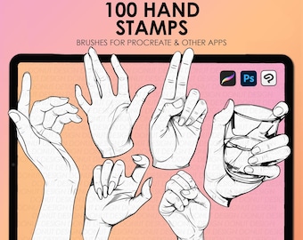 Procreate Hand Stamps | Procreate Hands Brushes | Photoshop hands brushes | Procreate body parts stamps