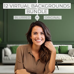 Royal green Zoom background bundle | Green Zoom background home office | Green Home office virtual background | Home office zoom backgrounds