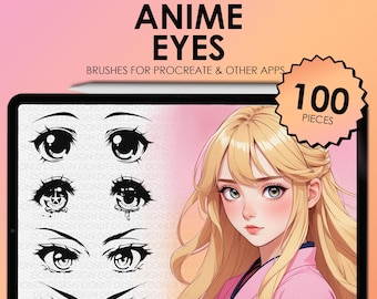 Anime Procreate eye stamps | Manga Procreate eye stamps | Procreate anime eyes | Photoshop eye brushes