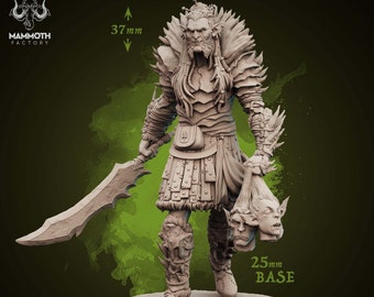 Hobgoblin Warlord, Marshes and Madlads, Mammoth Factory, RPG Wargaming Resin Miniature.