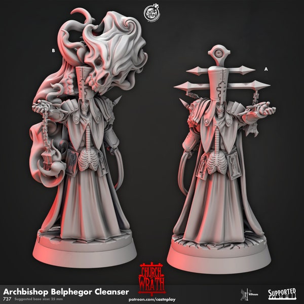 Archbishop Belphegor Cleanser, Church of Wrath, Cast n Play, RPG Wargaming Resin Miniature.