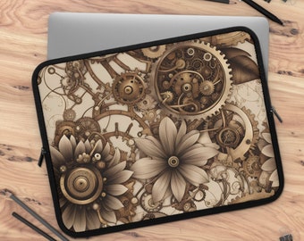 Steampunk Floral Laptop Sleeve