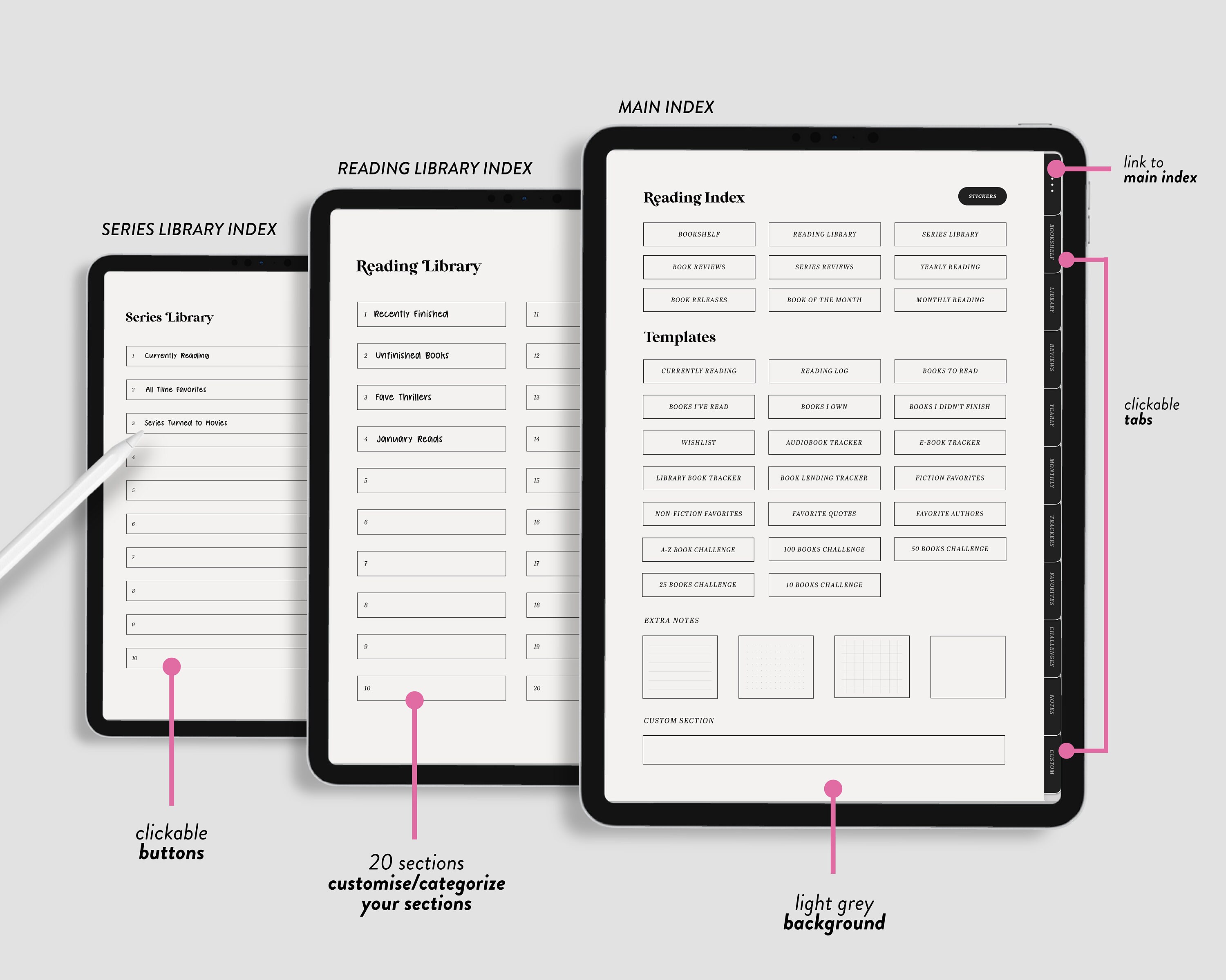 Digital Reading Journal | Reading Planner | Book Reading Tracker | Book ...