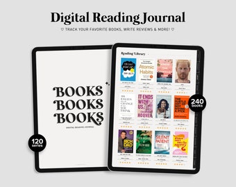 Digital Reading Journal | Reading Planner | Book Reading Tracker | Book Journal | Reading Log | Book Review | Book Shelf | Goodnotes Planner
