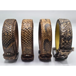 Ceinture en peau de serpent, cuir de serpent véritable, fait main, cadeau, unisexe, homme, femme,