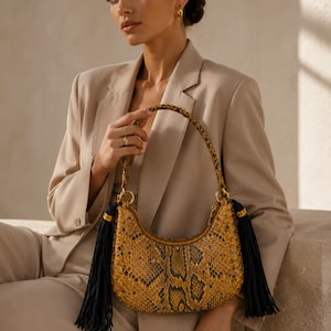 Handcrafted Real Snake Leather Handbag – Exotic Python Bag – Premium Handmade Shoulder Purse,snake skin bag sauvage,luxury bag