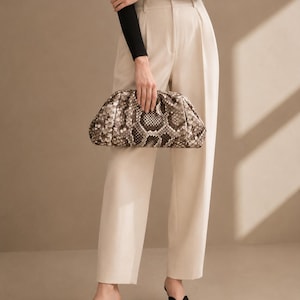 Genuine Python Leather Clutch Bag for Women, Handmade Luxury Evening Purse, Exotic Snakeskin Handbag,snakeskin clutch , Gift for her