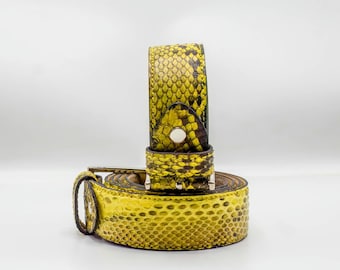 Pasek ze skóry węża, prawdziwa skóra węża, ręcznie robiony, prezent, unisex, mężczyzna, kobieta,