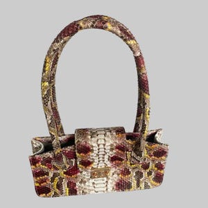 Genuine Python Leather Handbag, Luxury Exotic Snakeskin Purse for Women, snake skin bag, python skin bag , Statement Shoulder Bag Gift , Bild 3