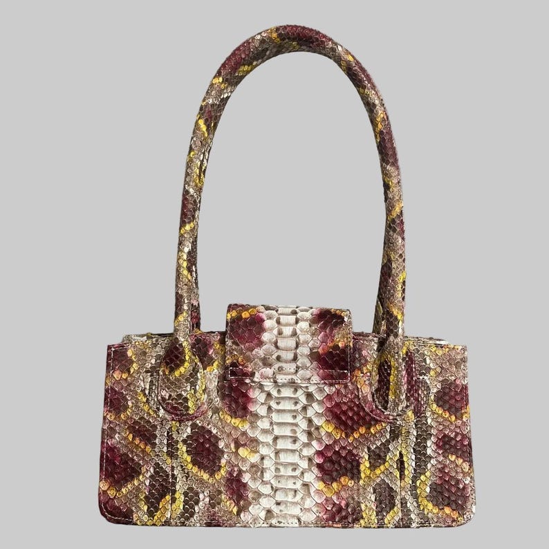 Genuine Python Leather Handbag, Luxury Exotic Snakeskin Purse for Women, snake skin bag, python skin bag , Statement Shoulder Bag Gift , Bild 2