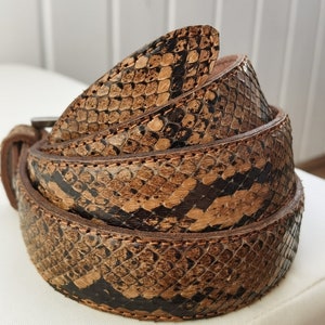 Snake Pattern Belt Snake Skin Belt, Real Snake Leather, Handmade, Gift, Unisex, Man, Woman ...