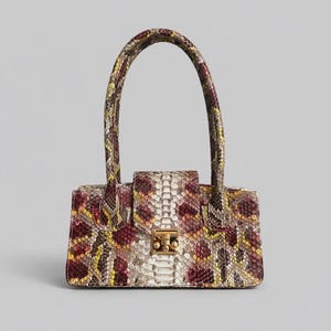 Genuine Python Leather Handbag, Luxury Exotic Snakeskin Purse for Women, snake skin bag, python skin bag , Statement Shoulder Bag Gift ,