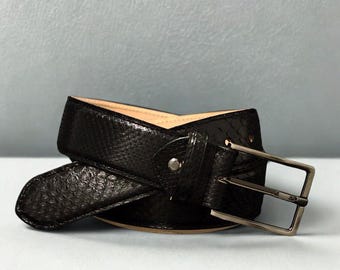 Genuine Real Cobra Snake Skin Leather and Head Belt Handmade - Etsy