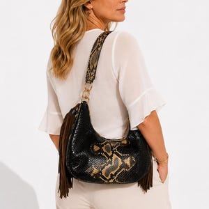 Borsa a mano in vera pelle di serpente realizzata a mano – Borsa esotica in pitone – Borsa a tracolla premium fatta a mano, borsa in pelle di serpente selvaggia, borsa di lusso