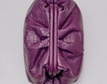 Purple python Leather Clutch, Python Leather Pouch, Handmade Exotic Snakeskin Bag, Luxury Evening Clutch, Statement Designer Bag .