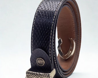 Cintura in pelle di serpente, vera pelle di serpente, fatta a mano, regalo, unisex, uomo, donna,