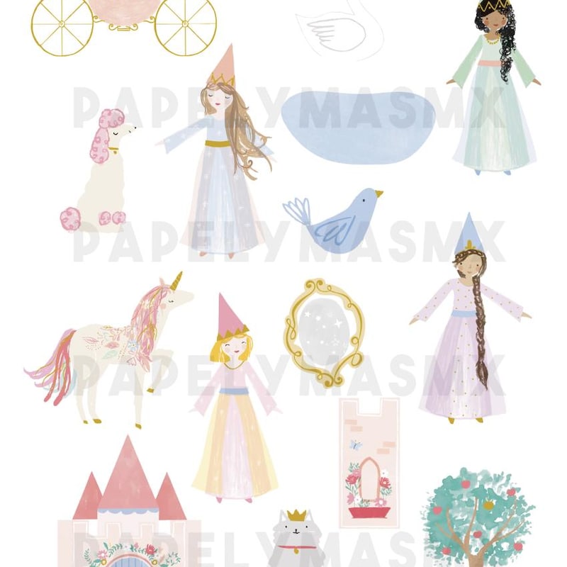 Princess Cat Clipart - Etsy