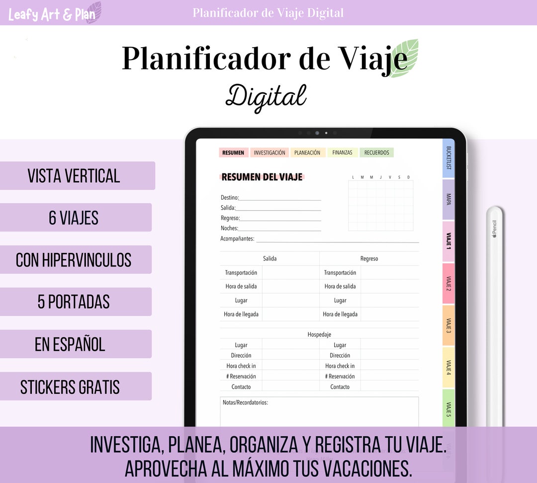 Digital Travel Planner in Spanish. Research, Planning, Finance and