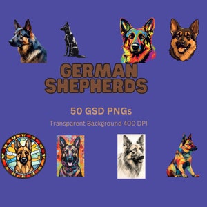 German Shepherd Clipart | Cute German Shepherd Clipart | German Shepherd Dogs| Clipart for Stickers, posters, t-shirts, digital PNG