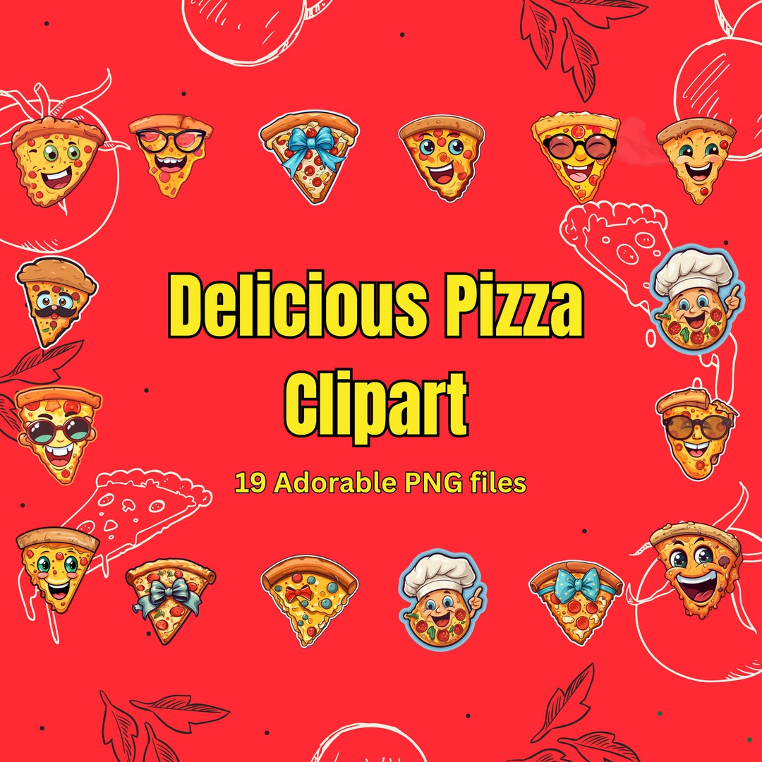 Pizza Clipart Cute Pizza Clipart Cartoon Pizza Clipart for Stickers