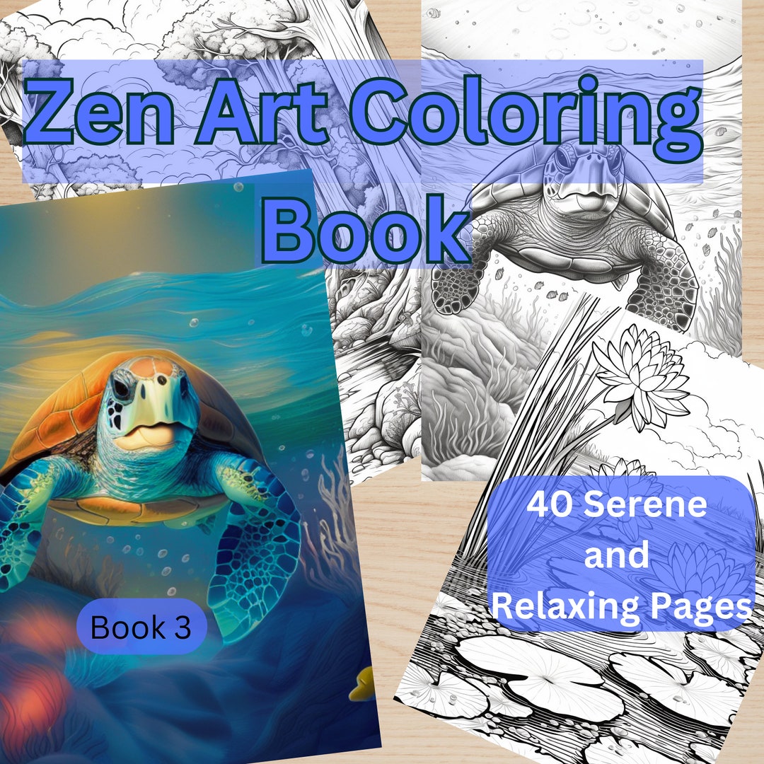 Zen Art Coloring Book 3 40 Printable Pages Relaxation and Stress Relief