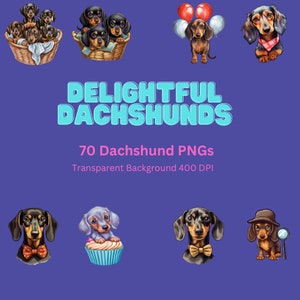 Dachshund Clipart | Cute Dachshund Clipart | Dachshund Dogs| Clipart for Stickers, posters, t-shirts, digital PNG