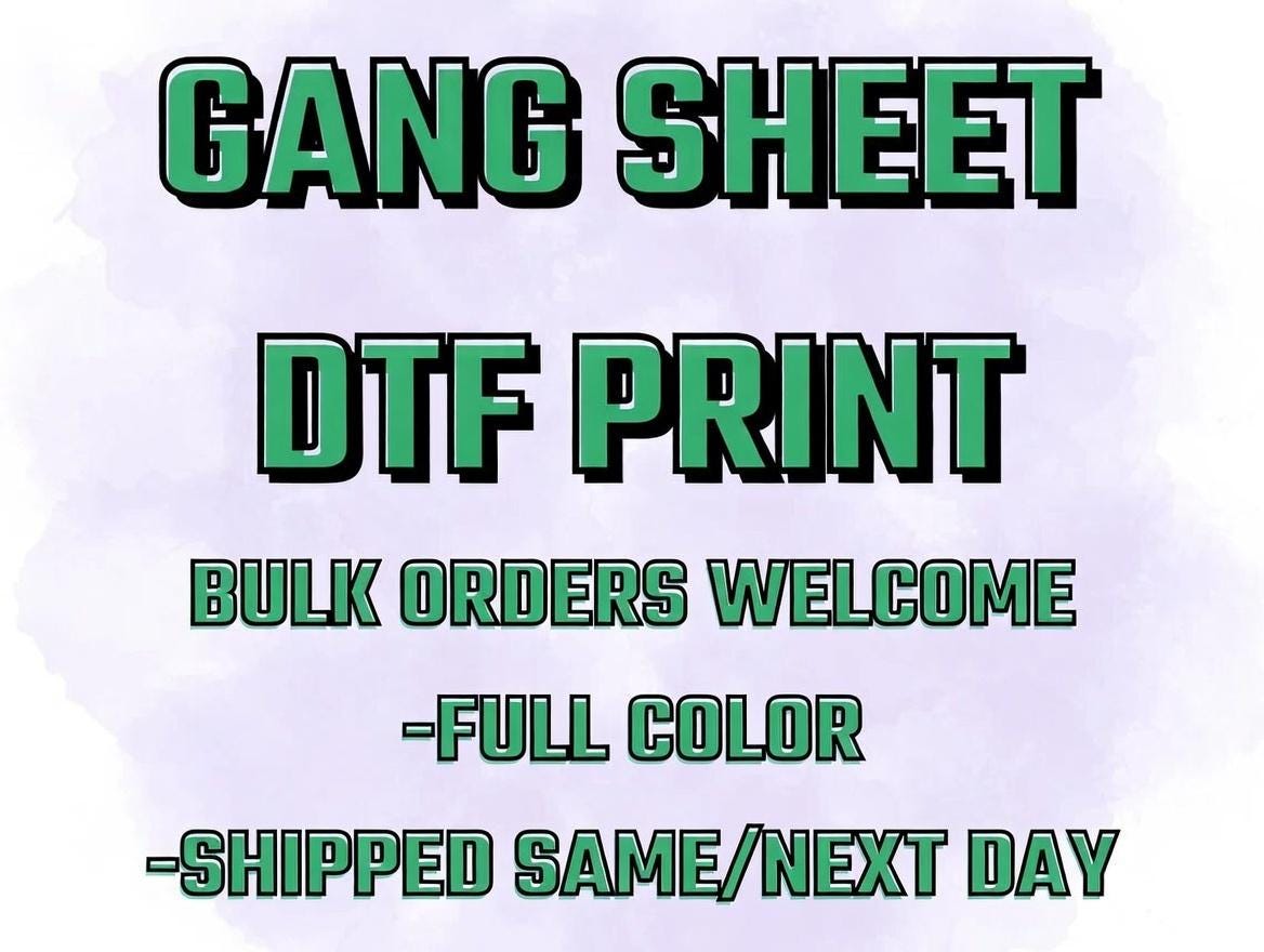 Custom DTF Gang Sheet – Full Color Heat Transfers Ready to Press - Etsy