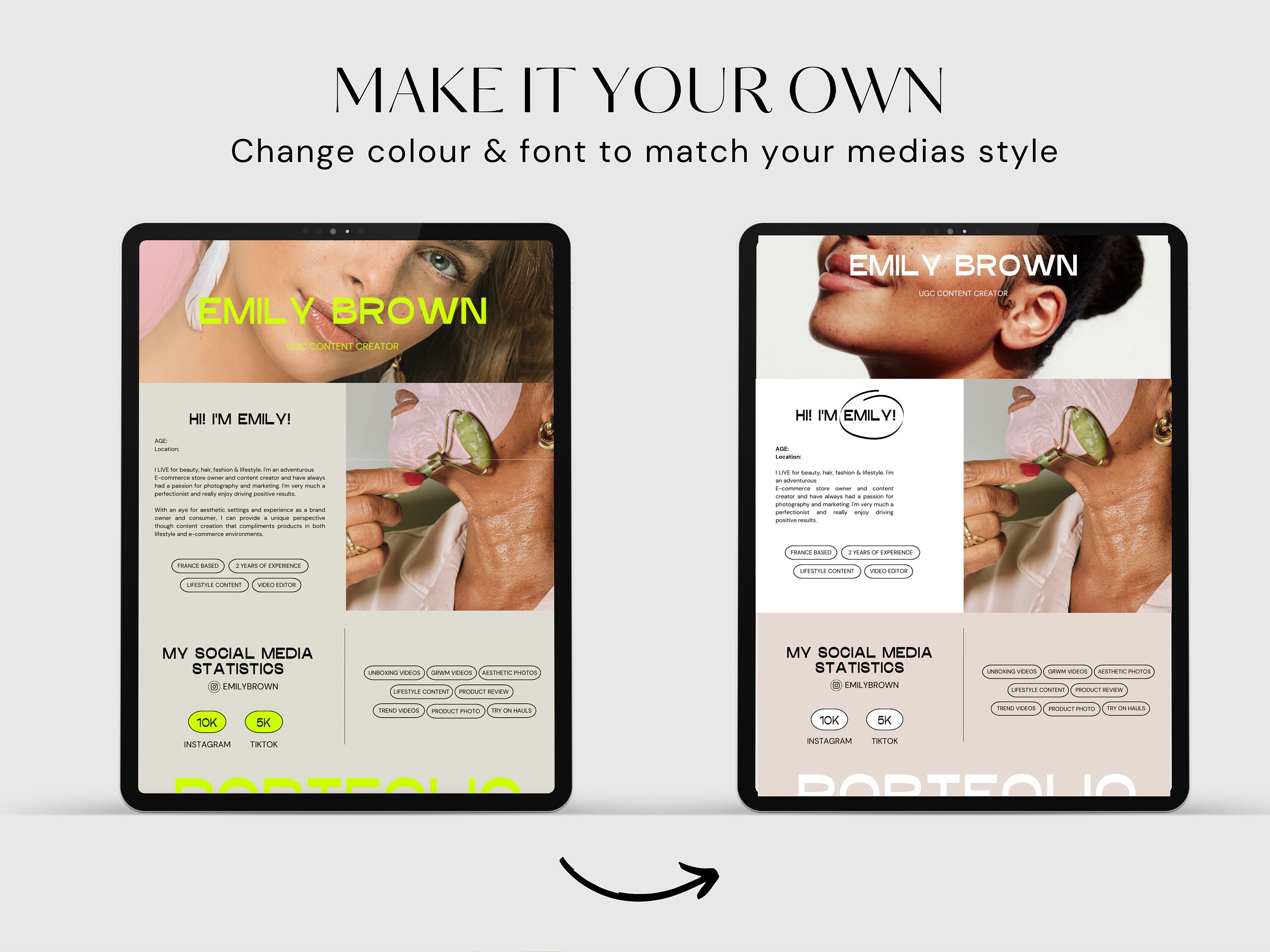 UGC Portfolio Template Ugc Template Ugc Media Kit Minimal Ugc Portfolio